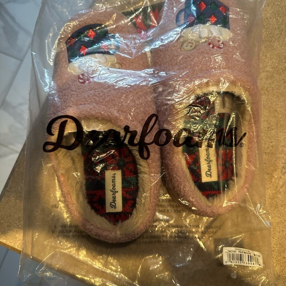 Dearfoams Cozy Pink Kids Slippers
